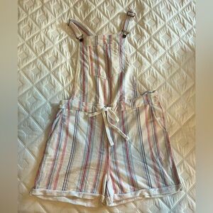 Wallflower overall striped shorts